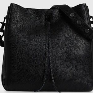 Rebecca Minkoff Darren Leather Crossbody Shoulder Bag Hobo Black Leather